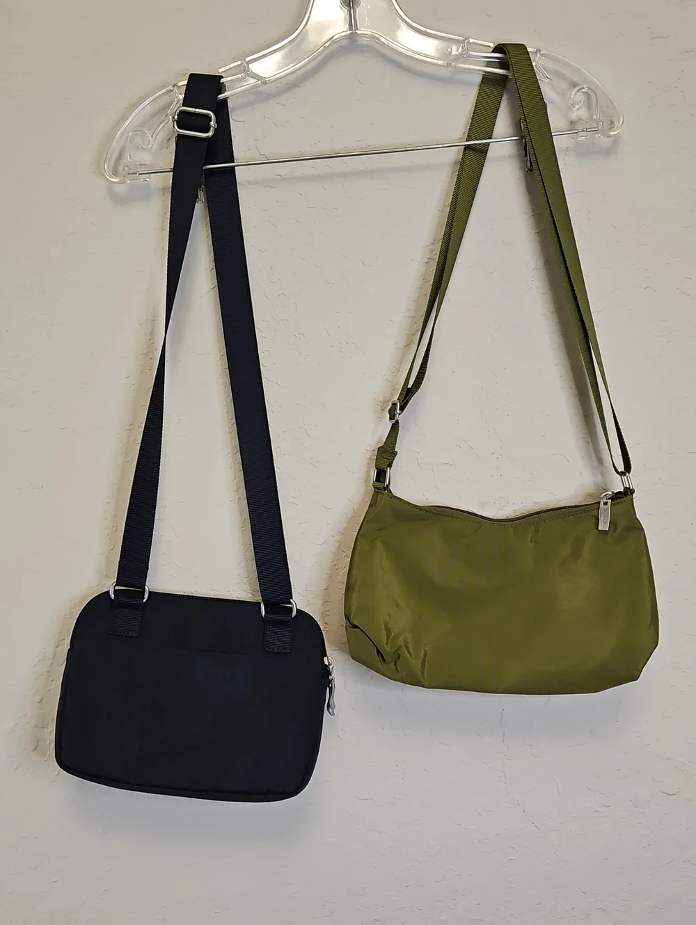Baggallini set of 2 Crossbody Shoulder Bags - Olive Green & Black